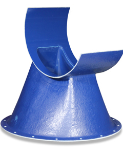 Funnel GRP blue for silo boot for GRP silos